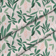 Olive Leaves on Pink-Tablecloth Fabric