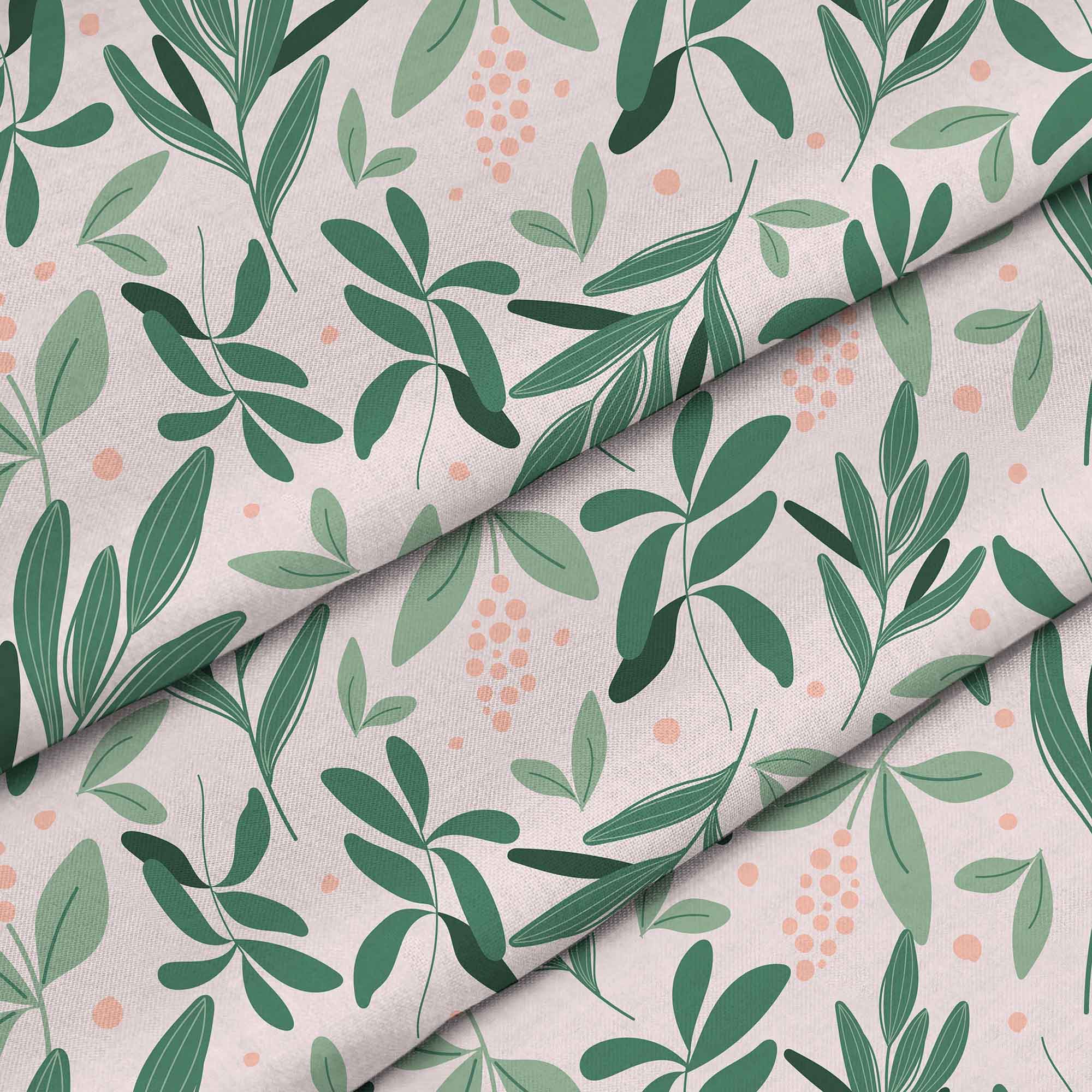 Olive Leaves on Pink-Tablecloth Fabric