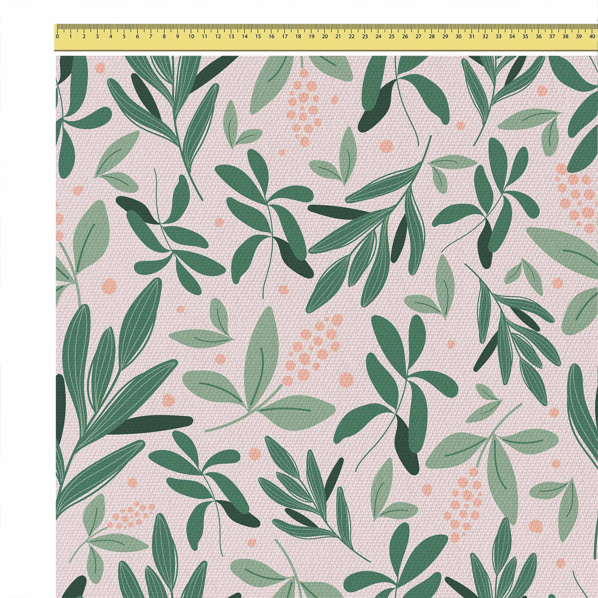 Olive Leaves on Pink-Tablecloth Fabric