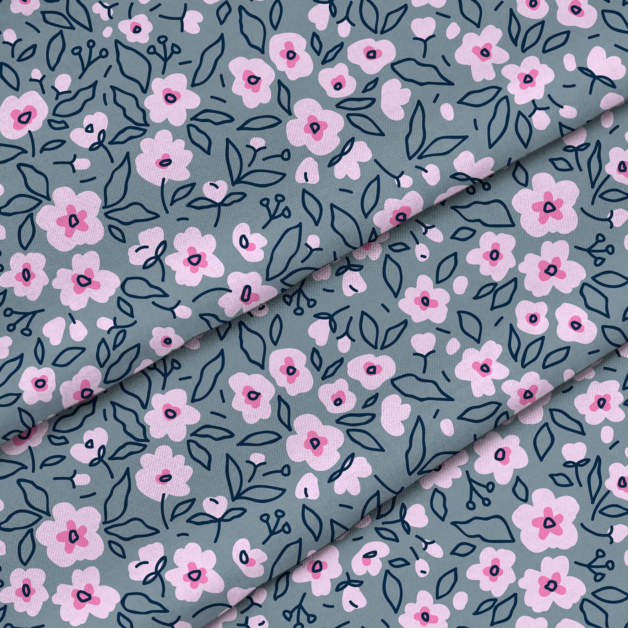 Kleine rosa Blumen-Samt