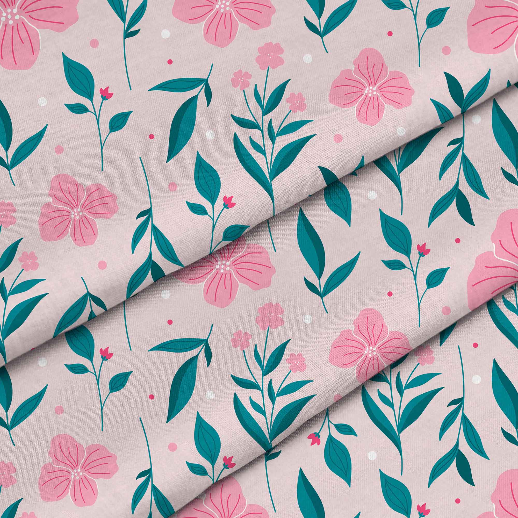 Zarte Rosa Blumen-Tischdeckenstoff