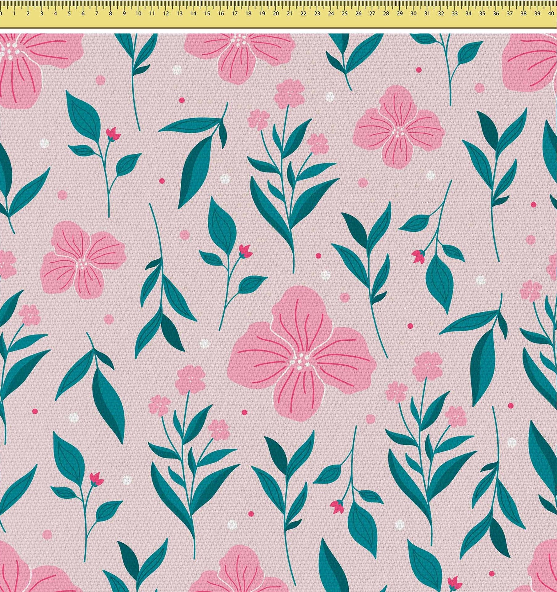 Zarte Rosa Blumen-Tischdeckenstoff