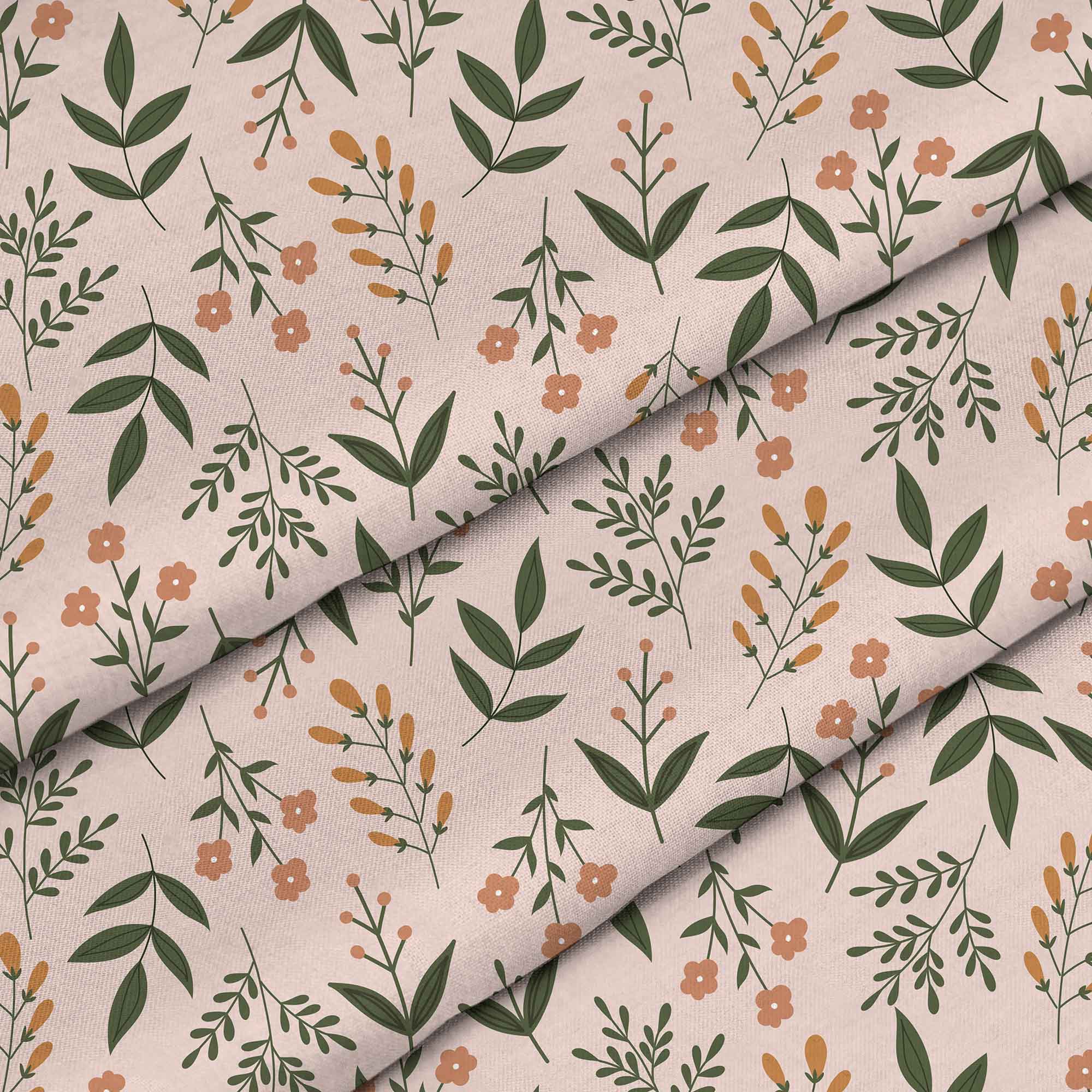 Botanical Beige Pattern-Tkanina Obrusowa