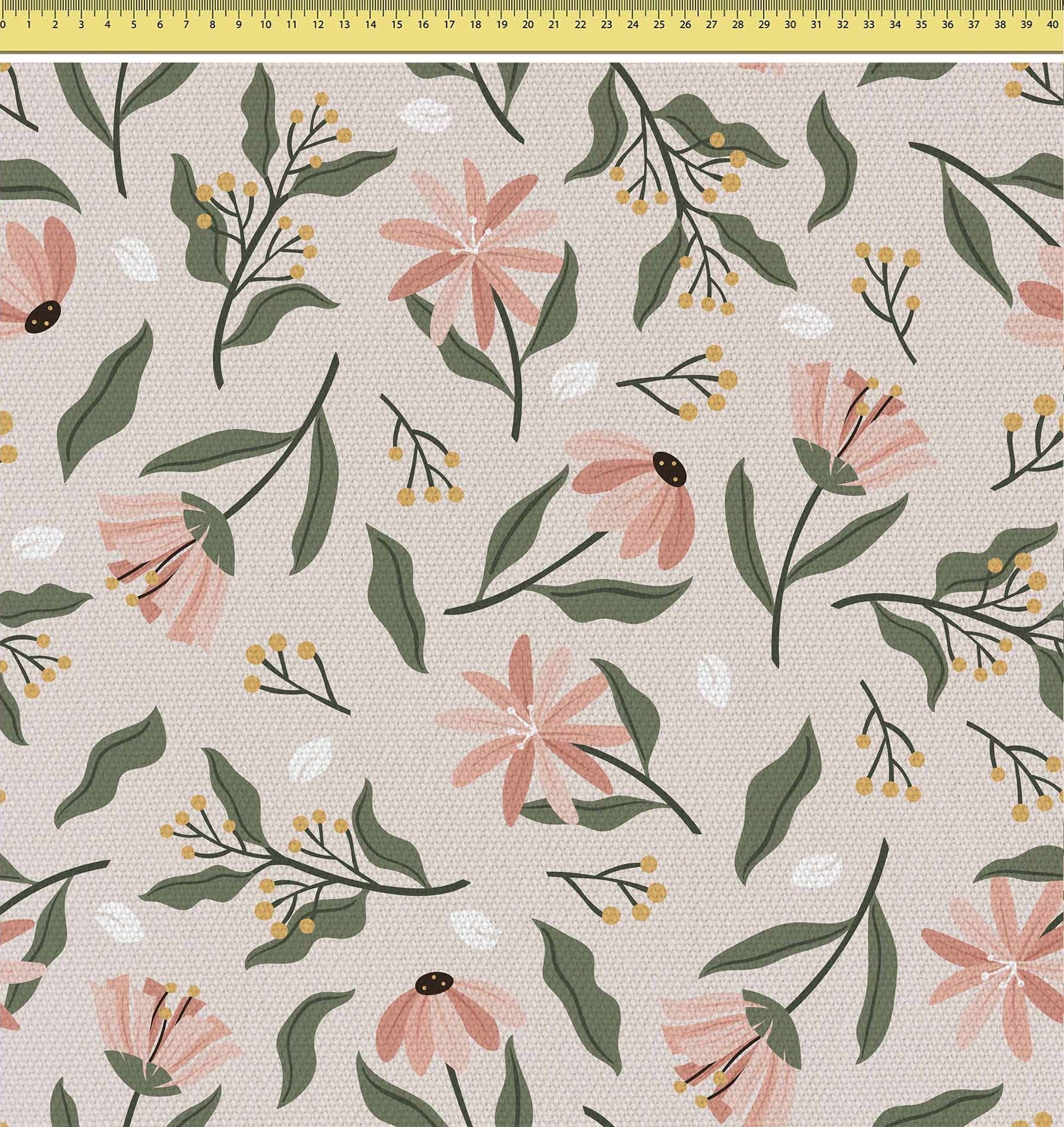 Peach Tones Flowers-Velvet