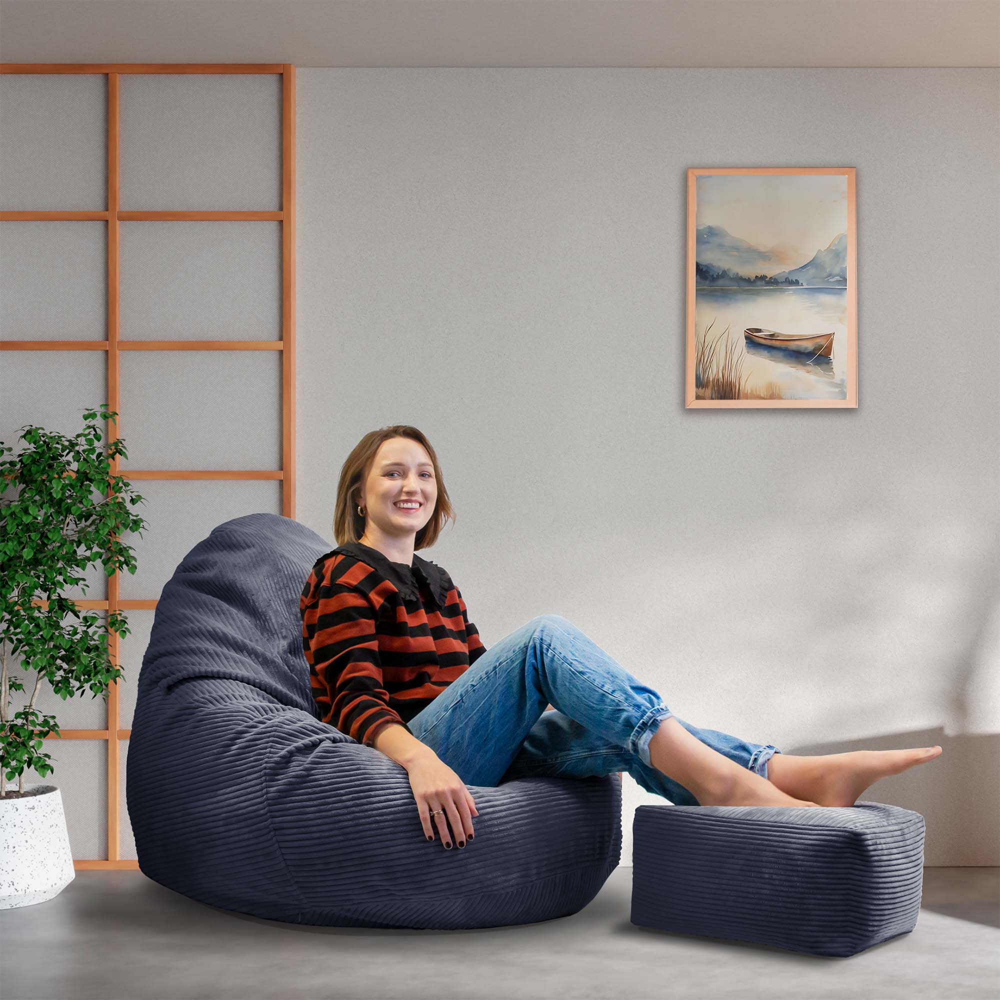 Paradise Hocker mit Fußstütze Blaubeerkuchen