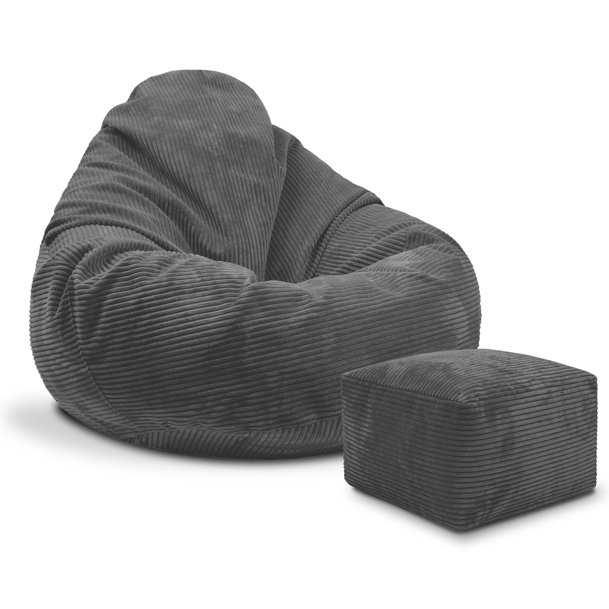 Paradise Hocker mit Fußstütze Granitgrau-M