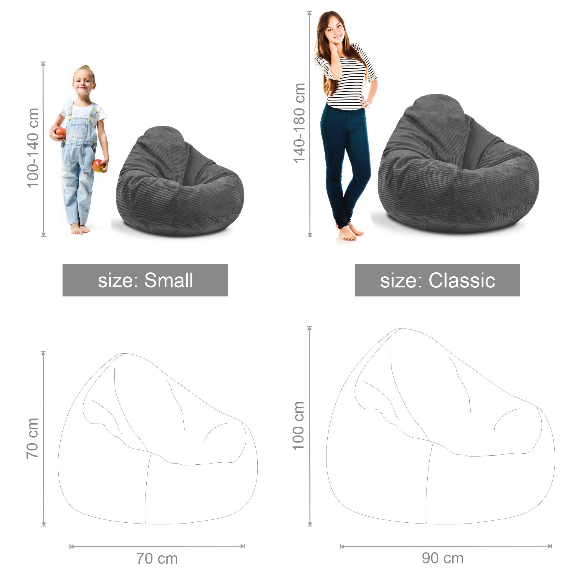 Paradise Hocker mit Fußstütze Granitgrau