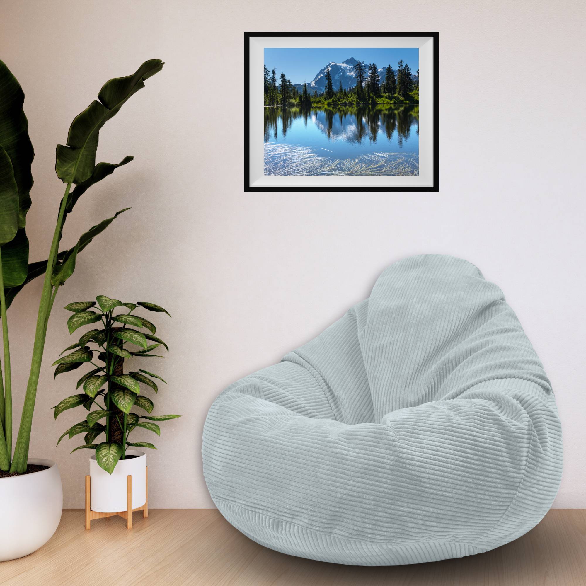 Paradise Hocker mit Fußstütze Grüne Lilie-M