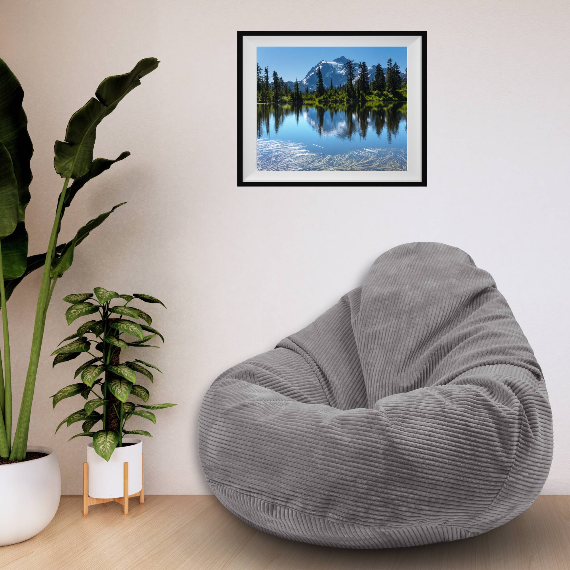 Paradise Hocker mit Fußstütze Frostgrau-S