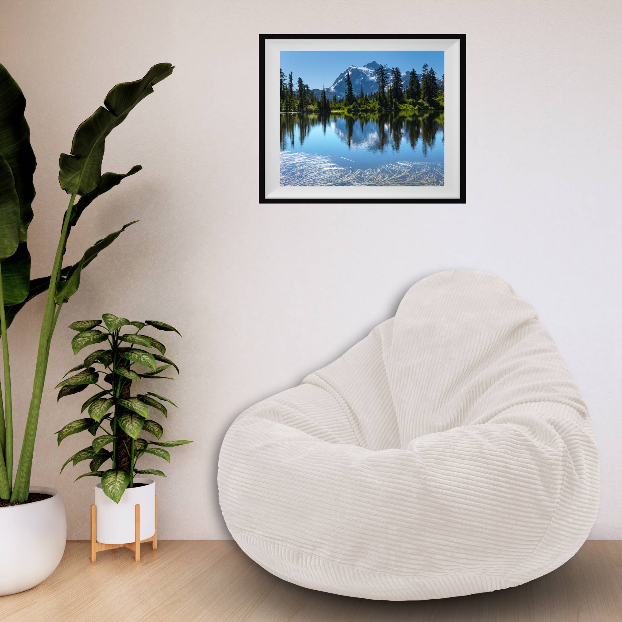 Paradise Sitzsack mit Fußhocker White Dove-M