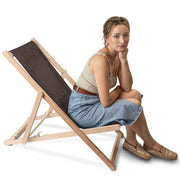 Liegestuhl aus Holz Lincoln Dark Chocolate