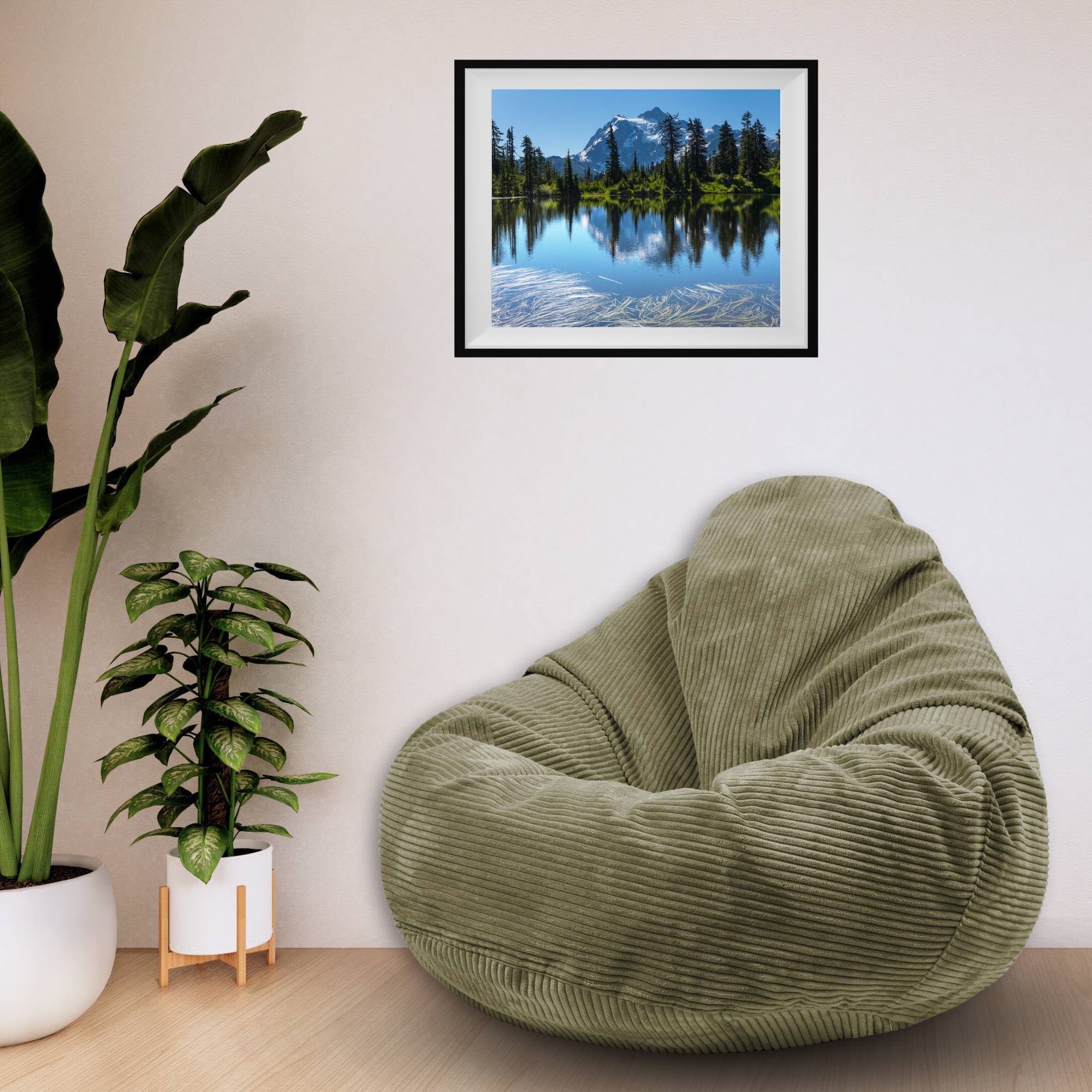 Paradise Hocker mit Fußstütze Dunkle Olive