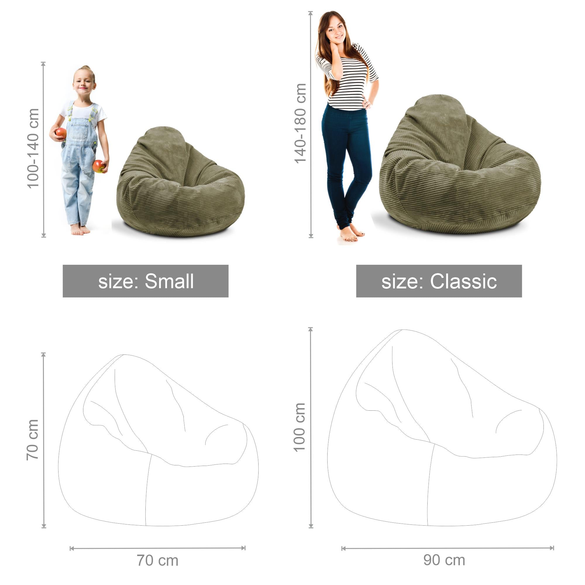 Paradise Hocker mit Fußstütze Dunkle Olive