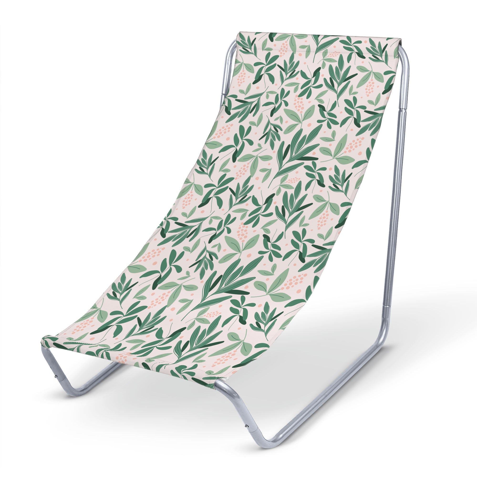 Metallliegestuhl Olivenblätter auf Rosa