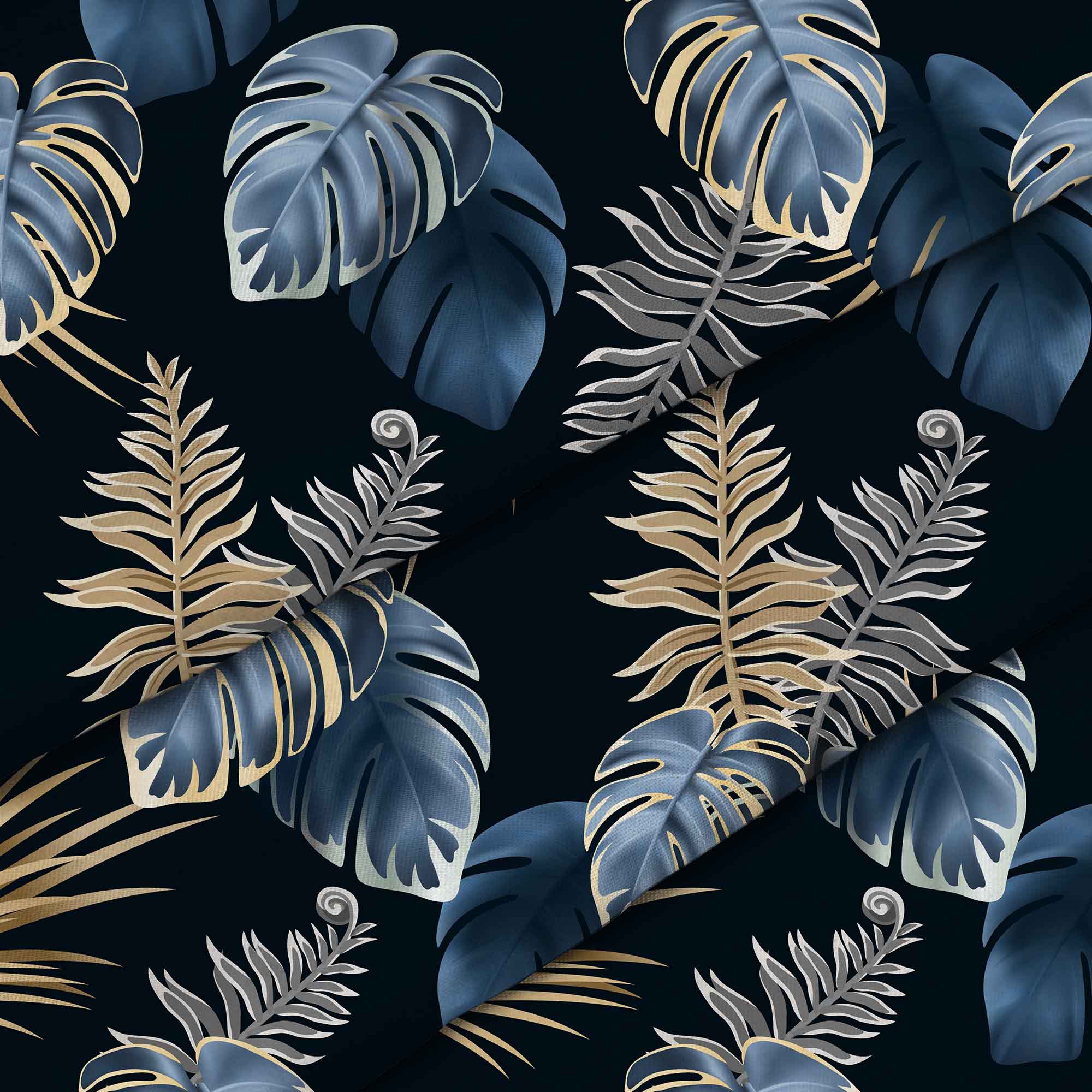Blau Und Gold Tropisch