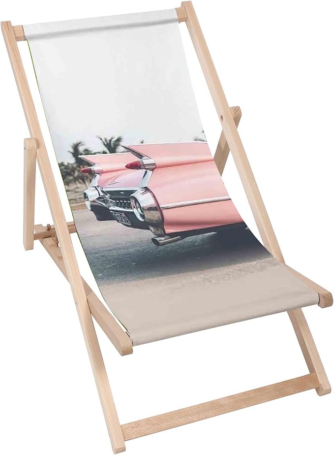 Holzliegestuhl Sommerliches rosa Auto