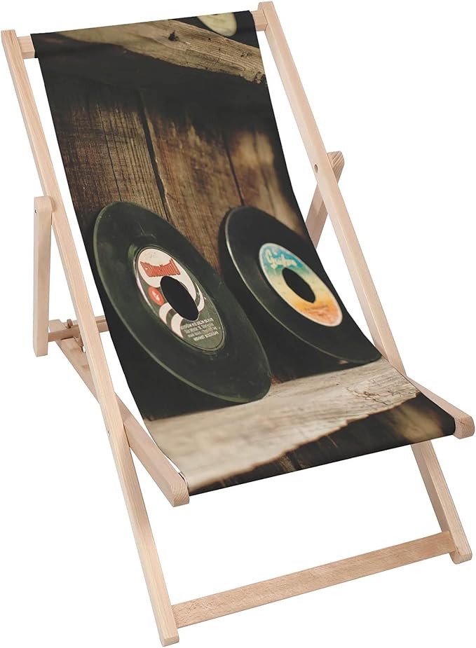 Drevené ležadlo Vinylové platne