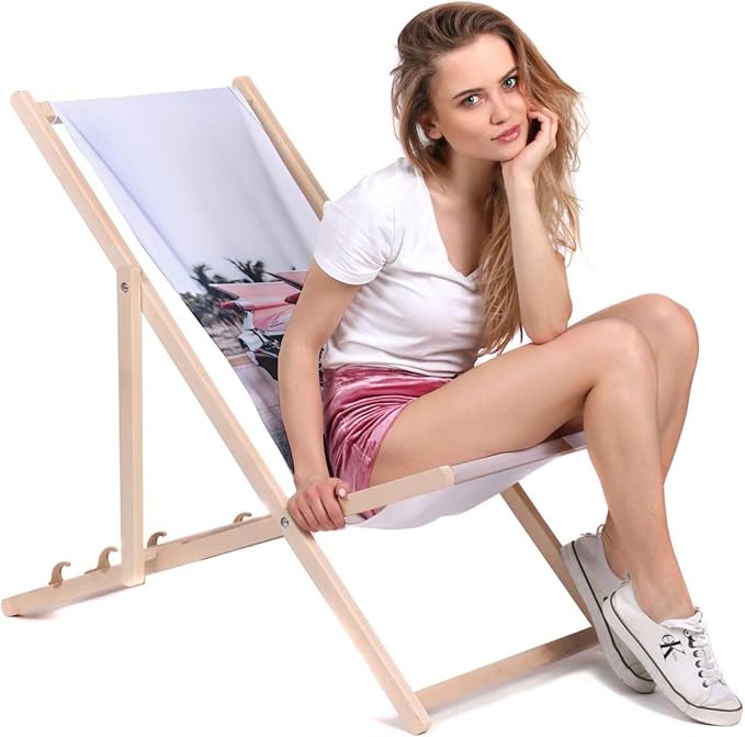 Holzliegestuhl Sommerliches rosa Auto