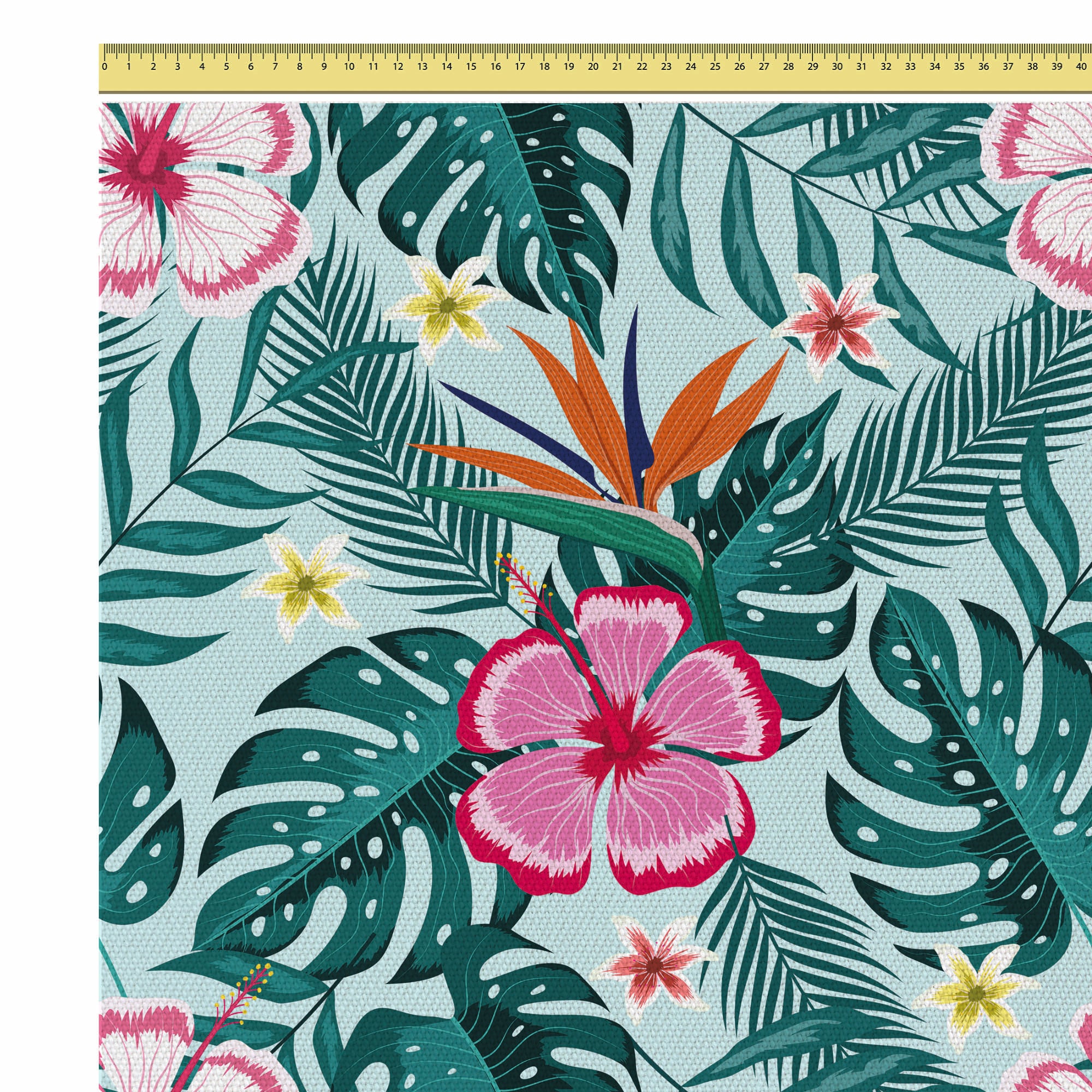 Neon Exotic Flowers-Mikrofaser Flach