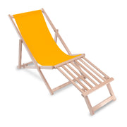Wooden deck chair with wooden footrest Mango