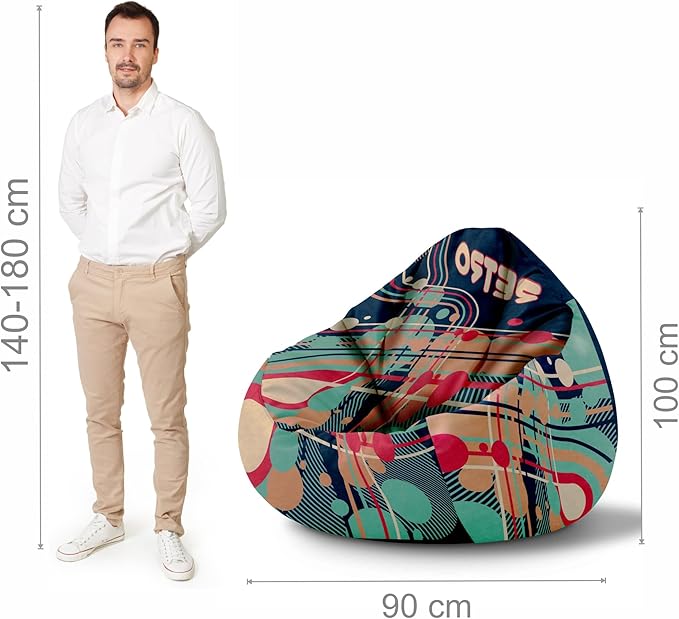 Paradise Sitzsack mit Fußhocker Retro Men's-Velvet