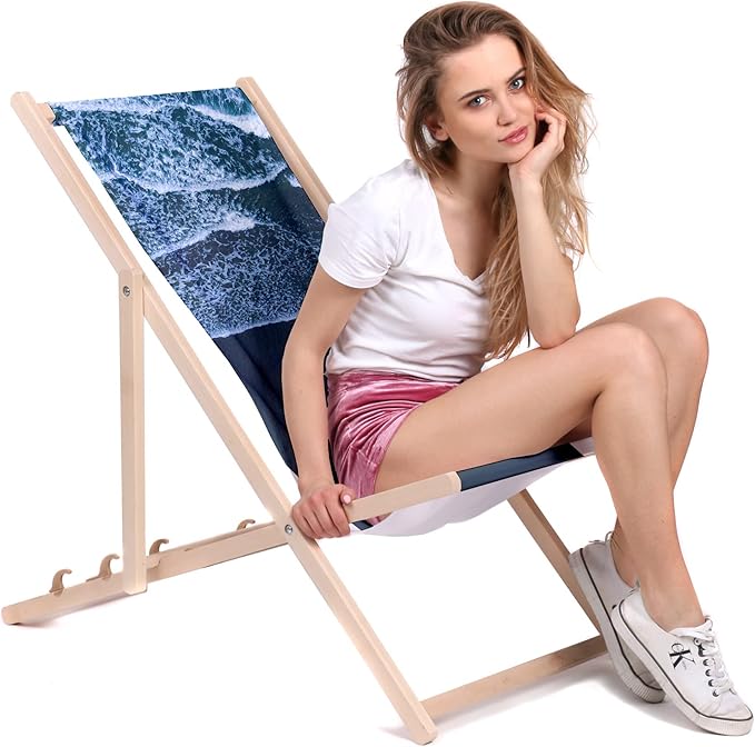 Holzliegestuhl Unruhiger Ozean