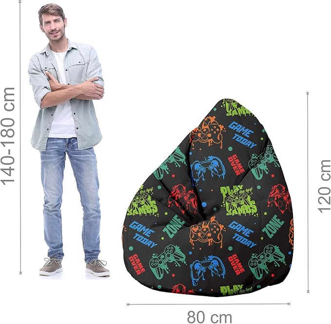 Sitzpouf Birnenform mit Fußstütze Spielzone