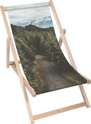 Holzliegestuhl Waldweg
