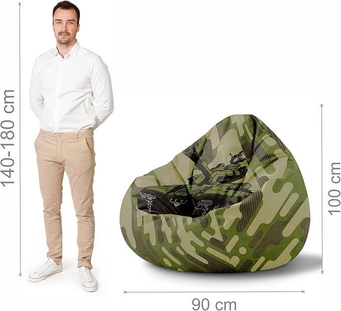 Paradise Sitzsack mit Fußhocker Military