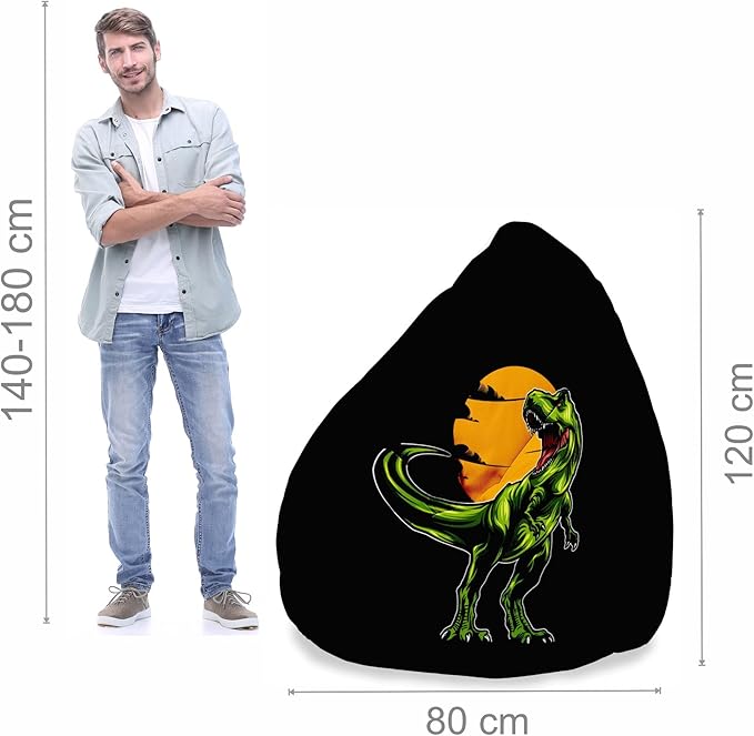 Birnenförmiger Sitzsack mit Fußstütze Wild Dinosaur