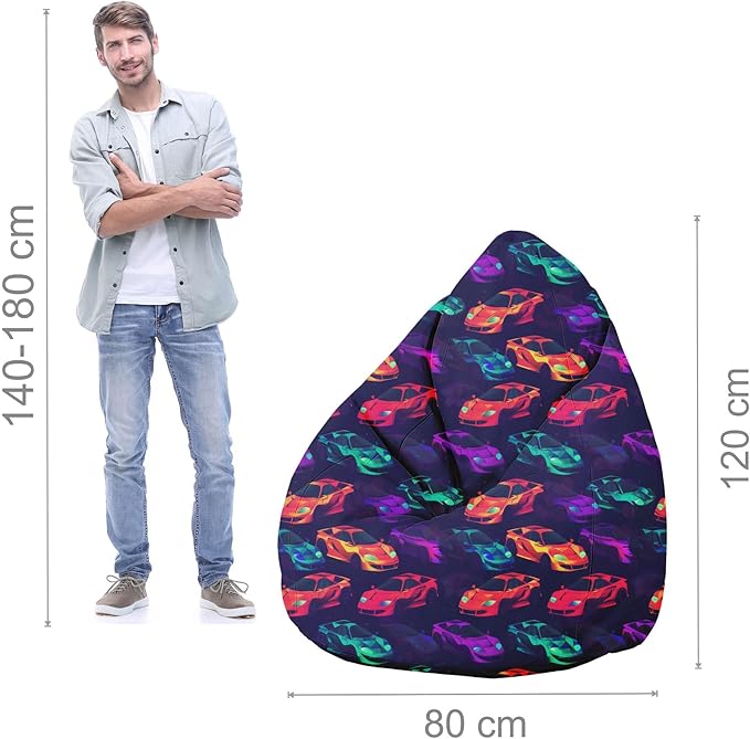 Sitzpouf Birnenform mit Fußstütze Autos