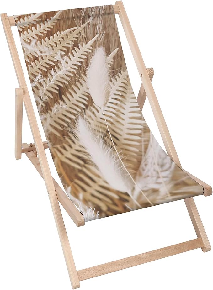 Holzliegestuhl Boho Pflanzen