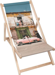 Holzliegestuhl Vintage Rosa Auto