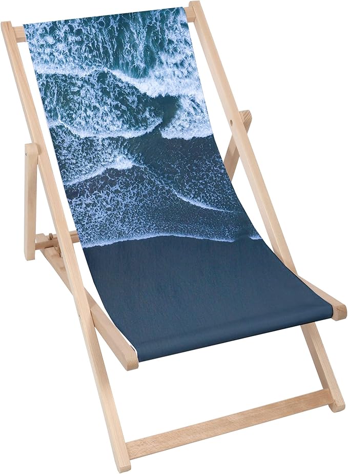 Holzliegestuhl Unruhiger Ozean