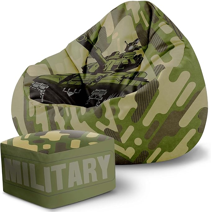 Paradise Sitzsack mit Fußhocker Military