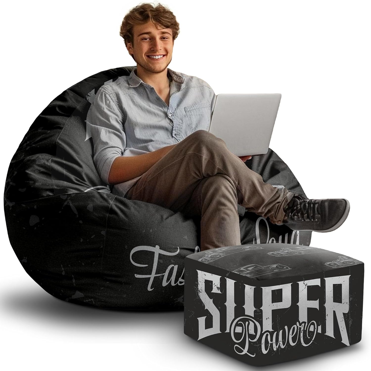 Paradise Sitzsack mit Fußhocker Super Power