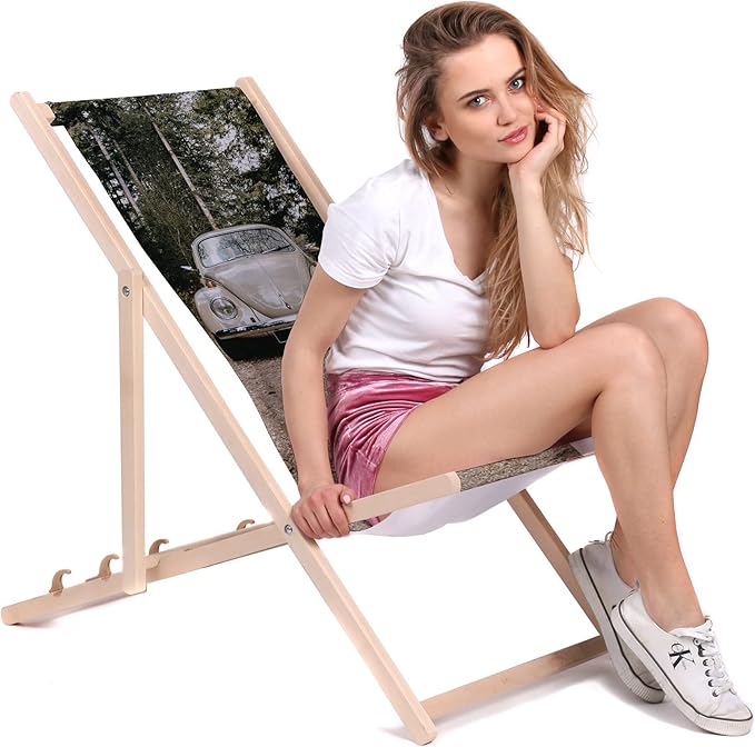 Holzliegestuhl In die Wildnis