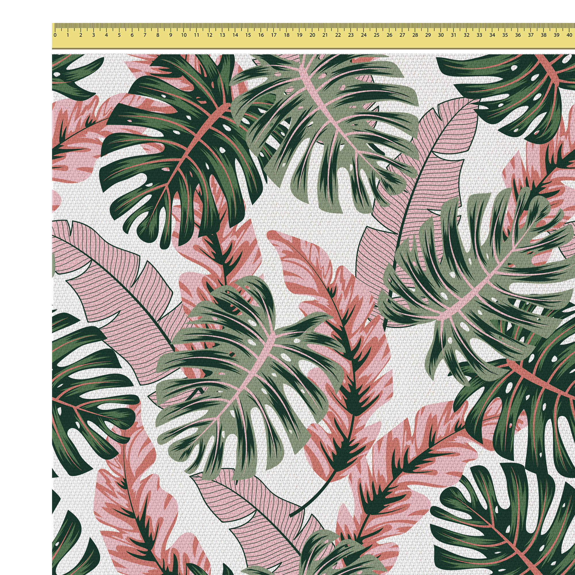 Tropical Pink and Green Leaves-Oxford
