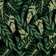 Tropical Dark Green Leaves-Velvet