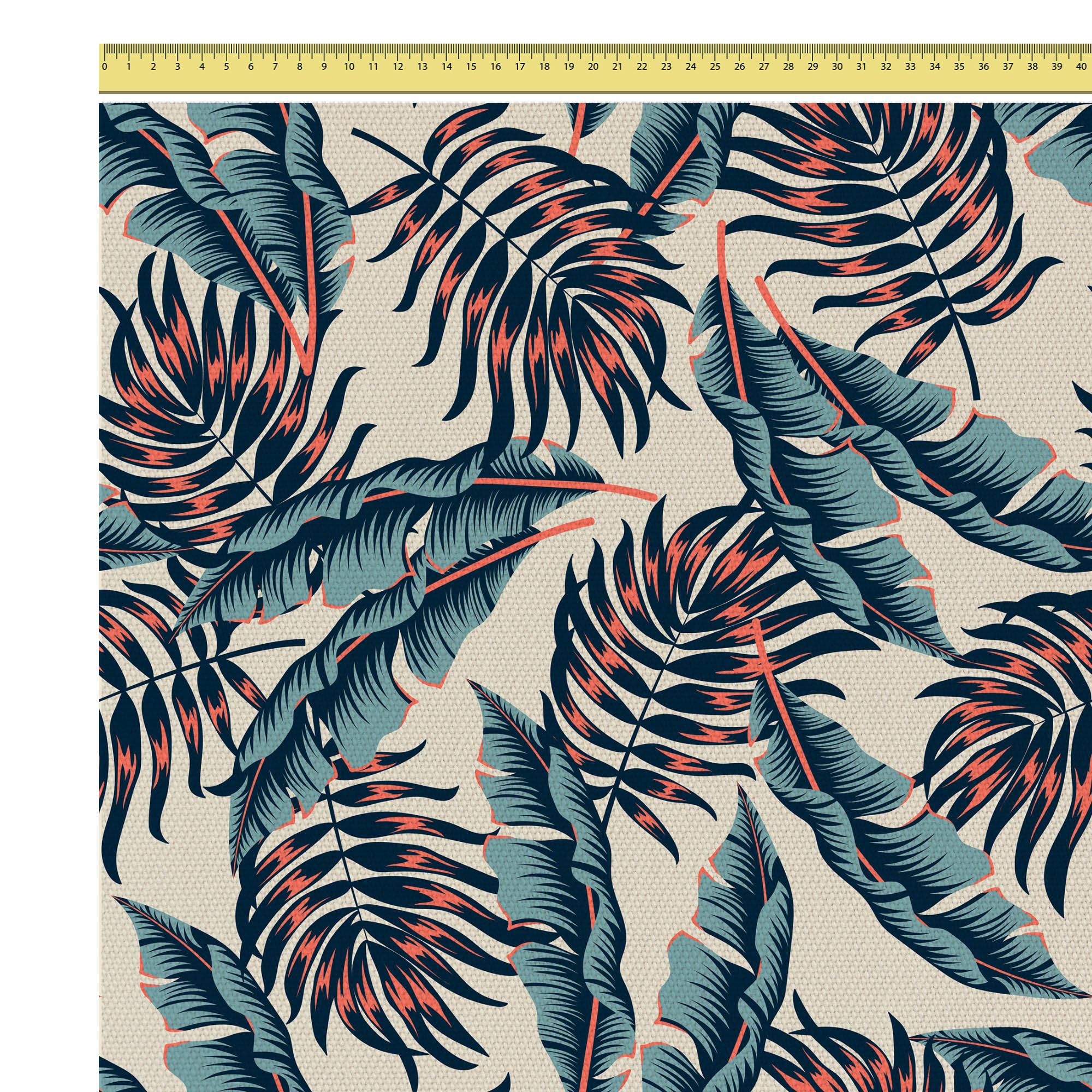 Tropical Beige Leaves-Oxford