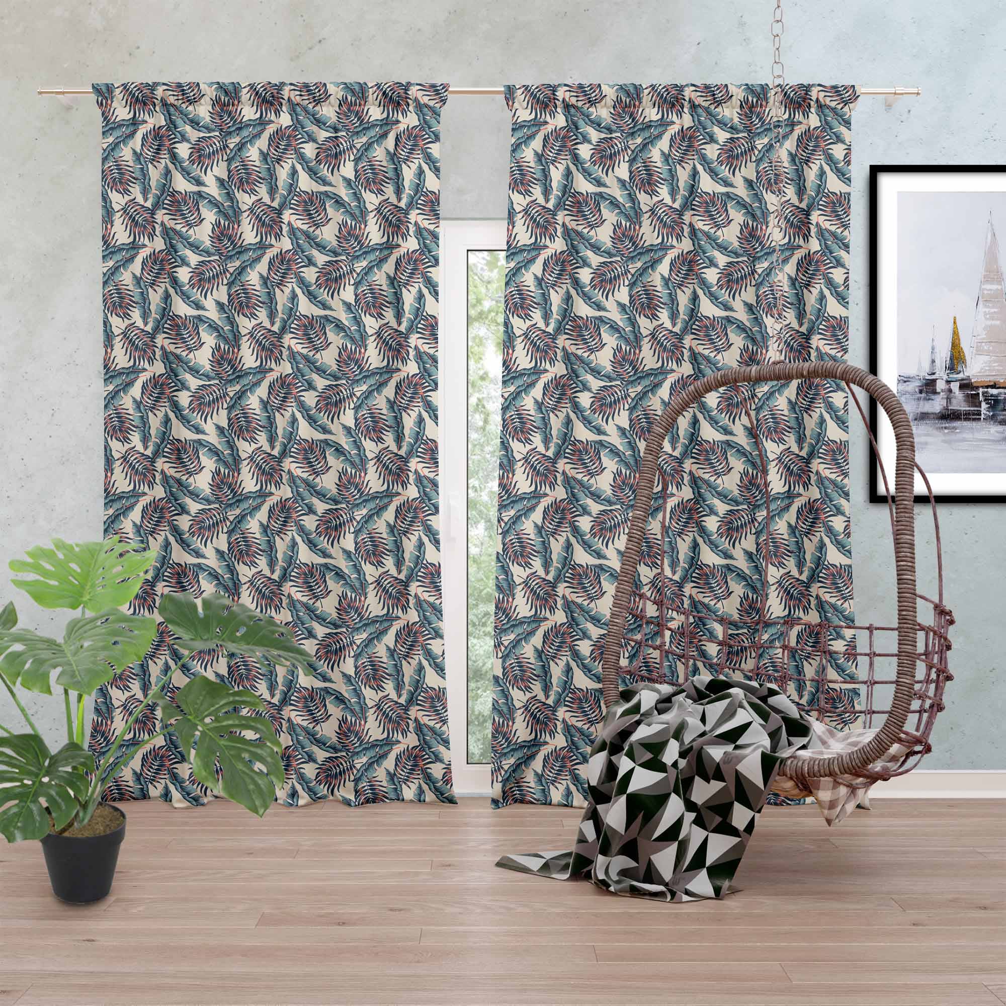 Tropical Beige Leaves