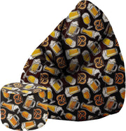 Puf Pearshape s podnožkou Beer And Pretzels