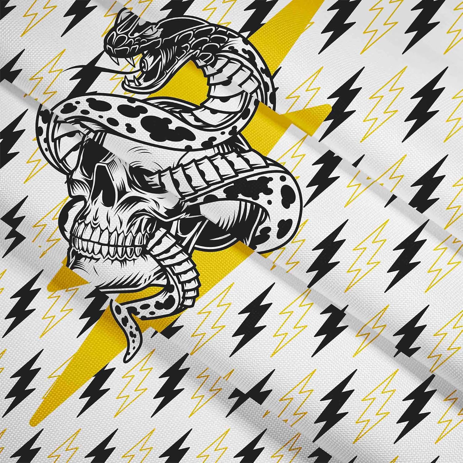 Birnenförmiger Sitzsack mit Fußstütze Snake Skull Lightning-Oxford