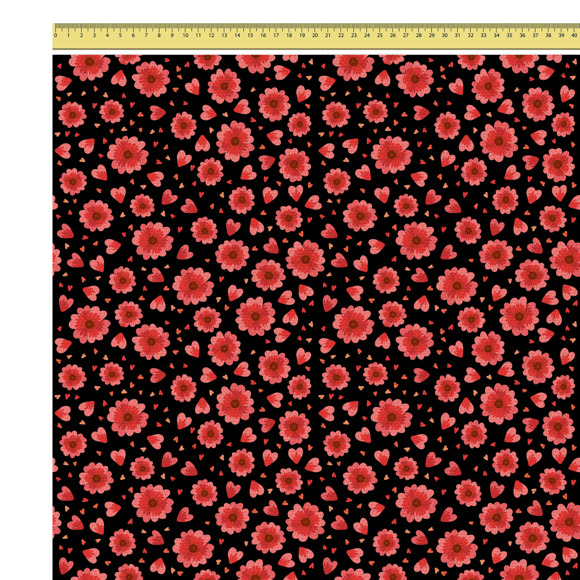 Rote Blumen und Herzen-Lincoln