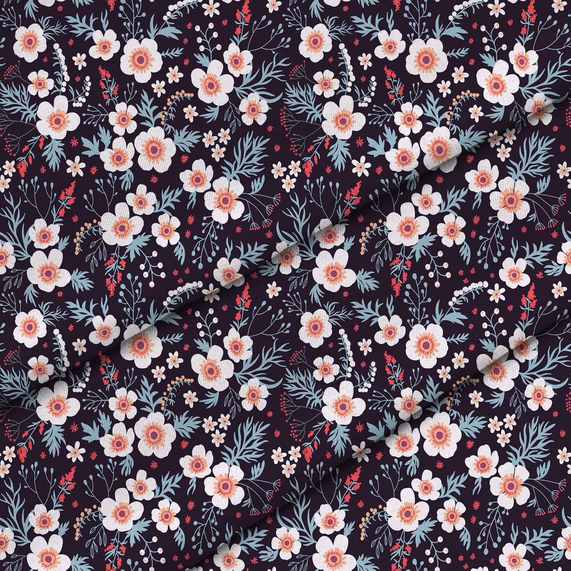 Weiße Kleine Blumen-Panama
