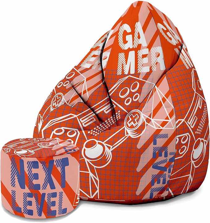 Birnenförmiger Sitzsack mit Fußstütze Gamer Next Level
