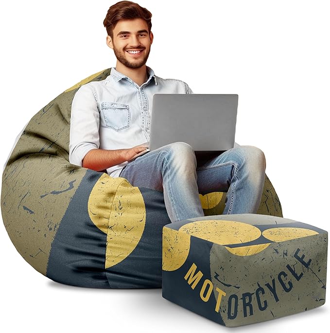 Paradise Sitzsack mit Fußhocker Motorcycle-Oxford