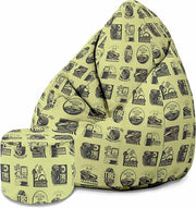 Birnenförmiger Sitzsack mit Fußstütze Petrol Color