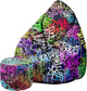 Sedací vak Pearshape s podnožkou Graffiti