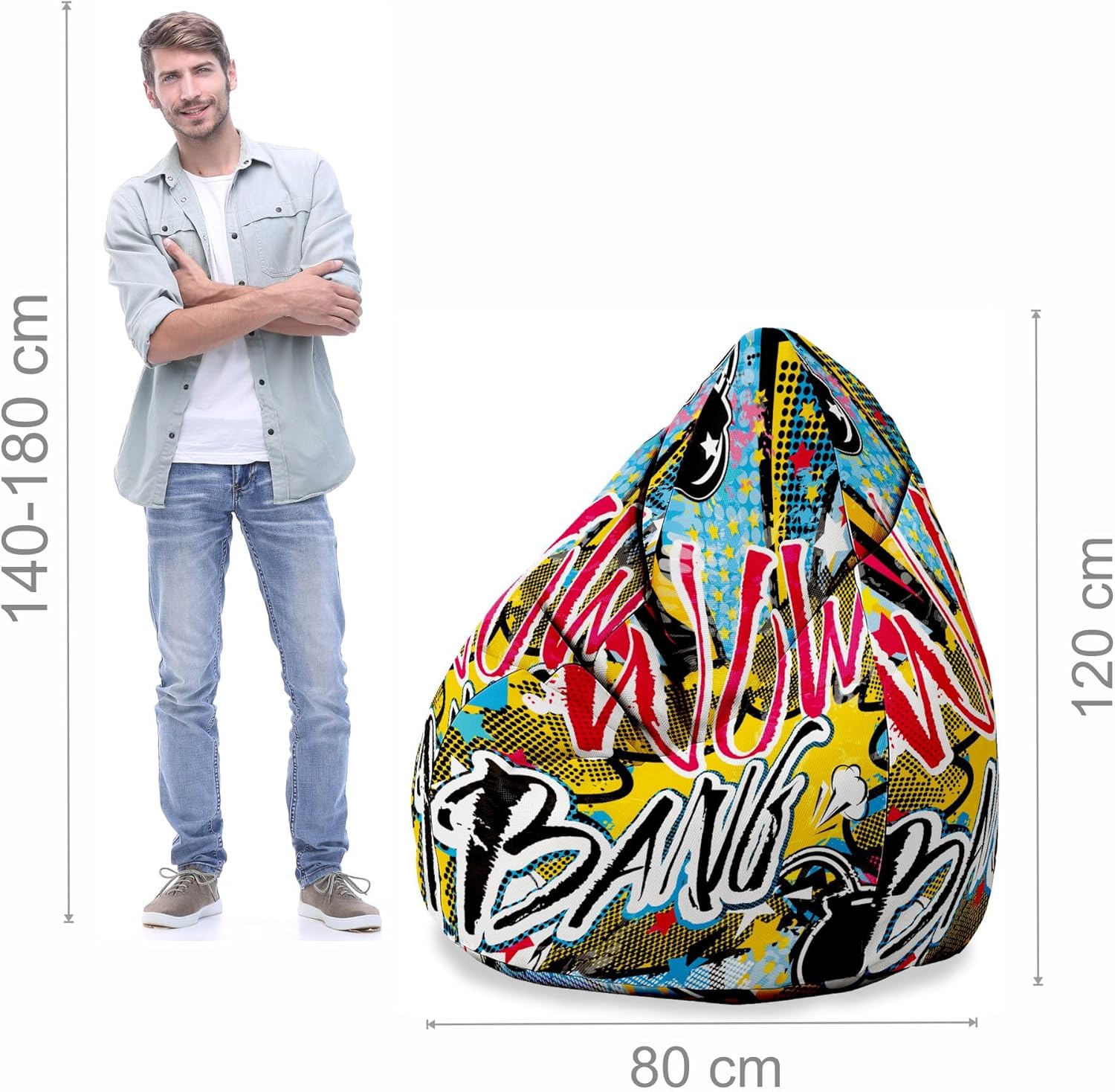 Sitzsack Pearshape mit Fußstütze Wow Samt